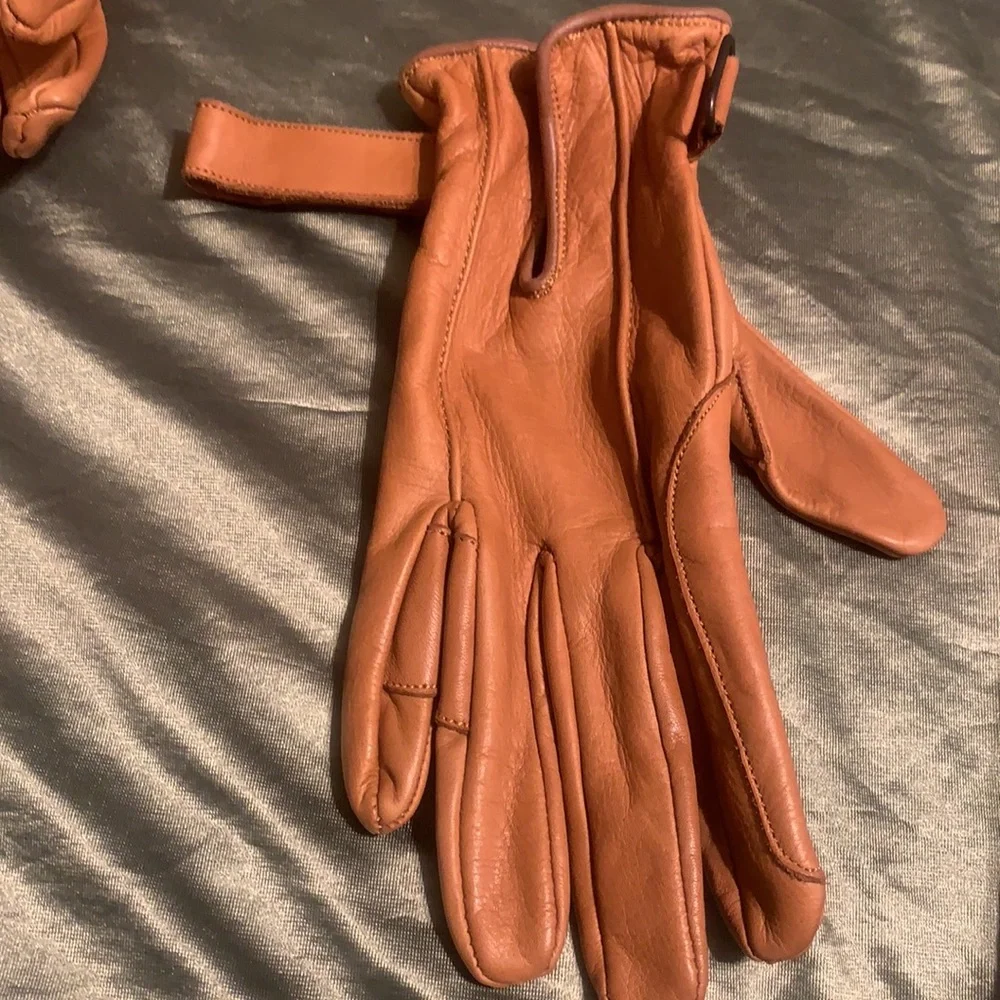 LEATHER GLOVES SZ LARGE MADE IN PAKISTAN CAMEL COGNAC GORGEOUS WHISKEY - Picture 10 of 16